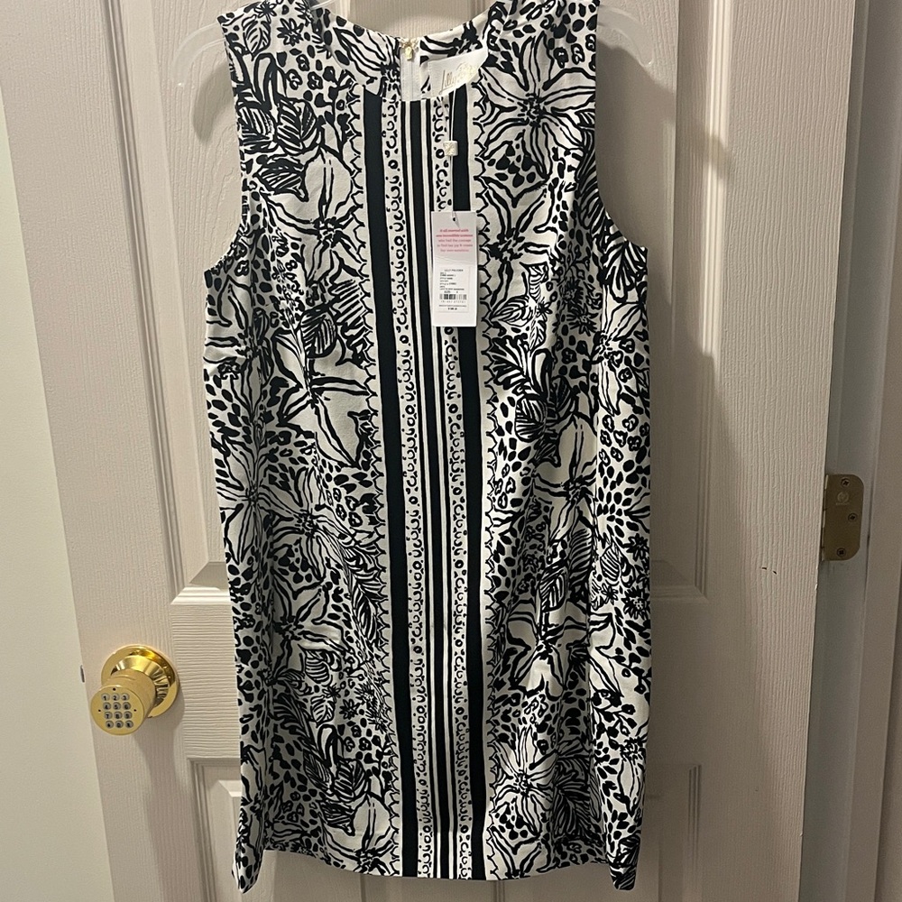 Lilly Pulitzer Black and White Floral Shift Dress